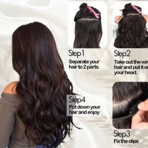 Natural Wavy Clip-In Hair Extension - Light Brown